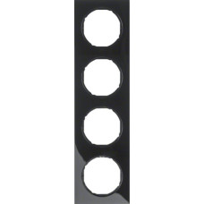 Рамка 4-постова, колір чорний, глянець, пластик, R.3 Berker 10142245