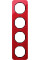 Рамка 4-постова, колір червоний/чорний, глянець, пластик, R.1 Berker 10142344