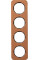 Рамка 4-постова, колір коричневий/чорний, глянець, кожа, R.1 Berker 10142364
