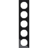 Рамка 5-постова, колір чорний, глянець, скло, R.3 Berker 10152216