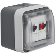 Розетка до гучномовця подвійна, IP55, сіра, W.1 Berker 11963515