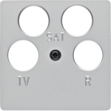 Накладка до антенної розетки 4 отвори, колір алюміній, метал, матовий, K.5 Berker 14847003