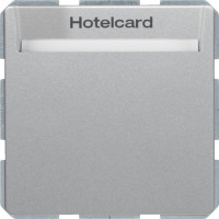 Релейный вимикач з накладкою для готельної карти, колір алюміній, бархатний лак, Q.х Berker 16406094