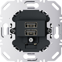 USB-розетка двойная, 230В, антрацитовый, матовый, Berker 260205