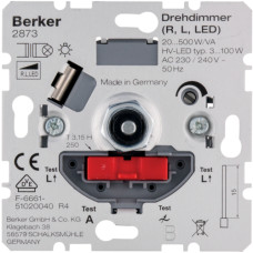 Поворотно-нажимний диммер "Soft" LED/КЛЛ 3-100Вт, решта ламп 20-500Вт Berker 2873