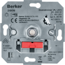Диммер поворотний, ЛН/ВВГЛ 60-400Вт, LED 3-40Вт, 230В Berker 2909