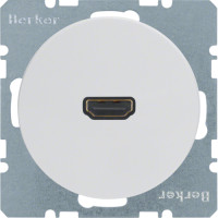 HDMI-розетка, під'єднання позаду під кутом 90град., колір пол.білизна, глянець, R.x Berker 3315432089