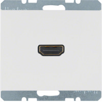 HDMI-розетка, подключение сзади под углом 90град., цвет пол.белизна, глянец, K.1 Berker 3315437009