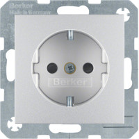 Розетка с з/к, 16А/250В, со шторками, цвет алюминий, матовый, S.1 Berker 47231404