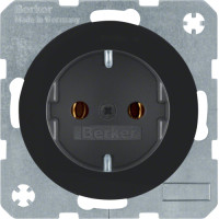 Розетка з з/к, 16А/250В, колір чорний, глянець, R.x Berker 47432045