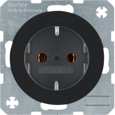Розетка з з/к, 16А/250В, колір чорний, глянець, R.x Berker 47432045