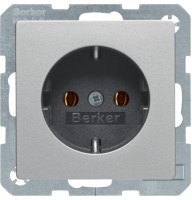 Розетка з з/к, 16А/250В, колір алюміній, бархатний лак, Q.х Berker 47436084