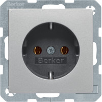 Розетка з з/к, 16А/250В, колір алюміній, бархатний лак, Q.х Berker 47436084