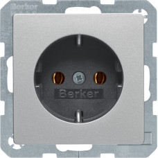 Розетка з з/к, 16А/250В, колір алюміній, бархатний лак, Q.х Berker 47436084