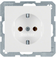 Розетка з з/к, 16А/250В, колір пол.білизна,бархатний лак, Q.х Berker 47436089