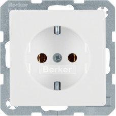 Розетка з з/к, 16А/250В, колір пол.білизна,бархатний лак, Q.х Berker 47436089