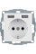 Розетка з з/к 16А/250В + 2хUSB/2.4A, А-А, колір пол.білизна, матовий, S.1 Berker 48031909