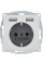 Розетка з з/к 16А/250В + 2хUSB/2.4A, А-А, колір алюміній, бархатний лак, Q.х Berker 48036084