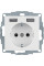 Розетка з з/к 16А/250В + 2хUSB/2.4A, А-А, колір пол.білизна,бархатний лак, Q.х Berker 48036089