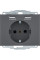 Розетка з з/к 16А/250В + 2хUSB/2.4A, А-А, колір антрацит, матовий лак, K.1 Berker 48037006