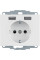 Розетка з з/к 16А/250В + 2хUSB/2.4A, А-А, колір пол.білизна, глянець, K.1 Berker 48037009