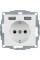 Розетка з з/к 16А/250В + 2хUSB/2.4A, А-А, колір пол.білизна, глянець, S.1 Berker 48038989