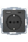 Розетка з з/к 16А/250В + 2хUSB/3A, А-С, колір антрацит, матовий, S.1 Berker 48041606