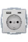 Розетка с з/к + USB A/C 20W PD Q.x, колір алюміній, бархатний лак, Berker 48146084