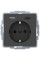 Розетка с з/к + USB A/C 20W PD Q.x, колір антрацит, бархатний лак, Berker 48146086