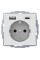 Розетка с з/к + USB A/C 20W PD Q.x, колір пол.білизна, бархатний лак, Berker 48146089