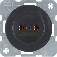 Розетка без з/к, 16А/250В, цвет черный, глянцевый, R.x Berker 6167032045