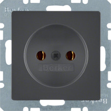 Розетка без з/к, 16А/250В, колір антрацит, бархатний лак, Q.х Berker 6167036086