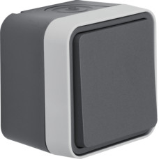 Вимикач кнопковий 1-клавішний IP55, сірий, 10АX/250В W.1 Berker WNC020