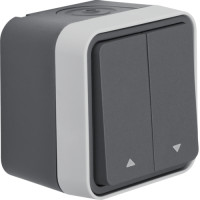 Кнопка для жалюзи 2-клавишная IP55, серая, 10А/250В W.1 Berker WNC302