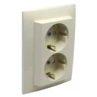 Двойная розетка 2К+3, в сборе, Слоновая кость LOGUS 90 Efapel 90331 CMF