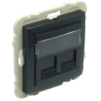 Центральна панель розетки комп'ютерної під два RJ45, Графіт LOGUS 90 Efapel 90442 SIS