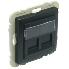 Центральна панель розетки комп'ютерної під два RJ45, Графіт LOGUS 90 Efapel 90442 SIS