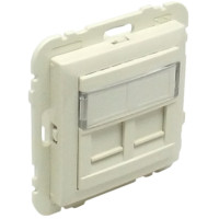 Центральна панель розетки комп'ютерної під два RJ45, Слонова кістка LOGUS 90 Efapel 90442 SMF