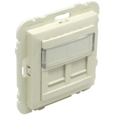 Центральна панель розетки комп'ютерної під два RJ45, Слонова кістка LOGUS 90 Efapel 90442 SMF