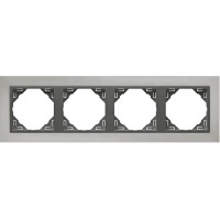Рамка 4-постовая, Хром / Графит, METALLO LOGUS 90 Efapel 90940 TRS