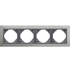 Рамка 4-постова, Алюміній / Графіт, METALLO LOGUS 90 Efapel 90940 TUS