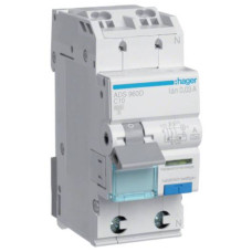 Диференційний автоматичний вимикач QC 1P+N 6kA C-10A 30mA A, Hager ADS960D