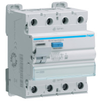 Устройство защитного отключения УЗО 4P, 63A, 30 mA, F, 10kA, 4м, Hager CDF663D