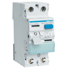 Пристрій захисного відключення ПЗВ QC 2P, 40A, 30mA, A, Hager CDS240D