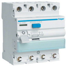 Пристрій захисного відключення ПЗВ QC 4P, 40A, 30mA, A, Hager CDS440D