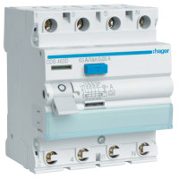 Устройство защитного отключения УЗО QC 4P, 63A, 30mA, A, Hager CDS463D