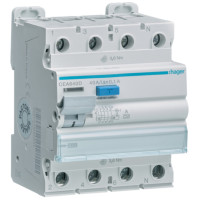 Устройство защитного отключения УЗО 4P, 40A, 100 mA, A, 10kA, 4м, Hager CEA640D