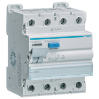 Устройство защитного отключения УЗО 4P, 63A, 100 mA, A, 10kA, 4м, Hager CEA663D