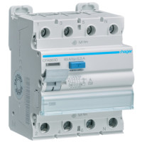 Устройство защитного отключения УЗО 4P, 63A, 300 mA, A, 10kA, 4м, Hager CFA663D