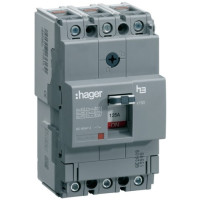Автоматичний вимикач x160, In=20А, 3п, 18kA, Тфікс./Мфікс. Hager HDA020L